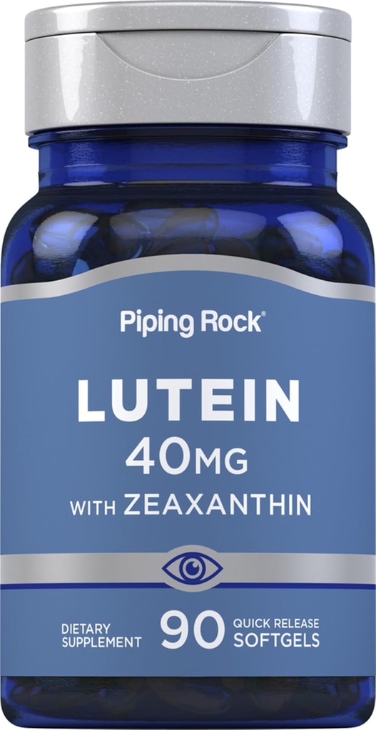 Piping Rock Lutein with Zeaxanthin 40 mg | 90 Softgels | Eye Health Supplement from Marialtı Extract | Non-GMO, Gluten Free