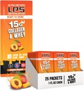LPS Liquid Collagen & Whey Protein Supplement - Μη-GMO Drink, Sugar-Free - Προάγει το υγιές δέρμα & τα μαλλιά για άνδρες & γυναίκες, Ροδάκινο Mango, Ενιαία Σερβίρισμα (25 πακέτα)
