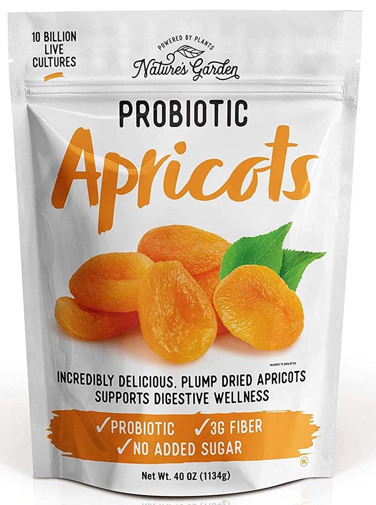 Nature's Garden Probiyotik Apricots - kuru meyve, Plantp kuru, Gluten-Free, Dairy-Free, Vegan - Bulk 40 Oz Bag (kahçe 1'in paketi)