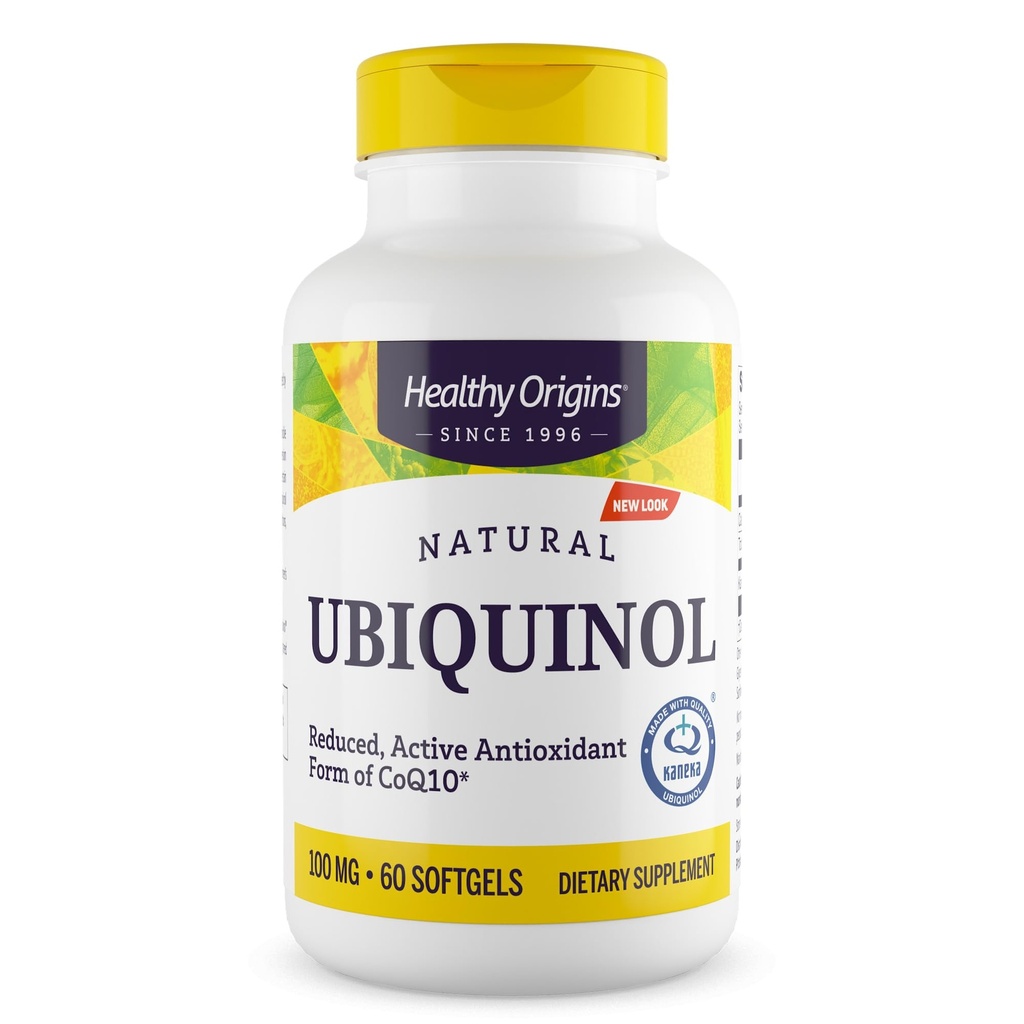 Υγιής προέλευση Ubiquinol 100 mg (Kaneka QH, μη ΓΤΟ, χωρίς γλουτένη, υποστήριξη καρδιάς, ενεργειακή υποστήριξη), 60 Softgels