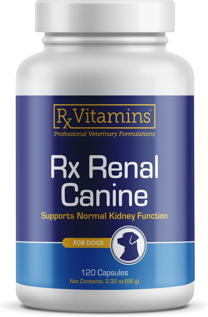 Rx Vitamins Rx Renal Canine Kidney Köpekler için Destek - Süt Butle Ekstraksiyon, Yeşil Çay ve Köpekler için Cordyceps Capsules - Dog Kidney Support Supplement - 120 cttle