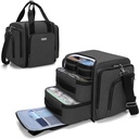 BAFASO Μεγάλος Διοργανωτής μπουκαλιών χαπιών με 4 εσωτερικά αφαιρούμενα πουγκιά, Τσάντα Ιατρικής Ελάτε με ιμάντα ώμου (ΜΌΝΟ BAG), Μαύρο