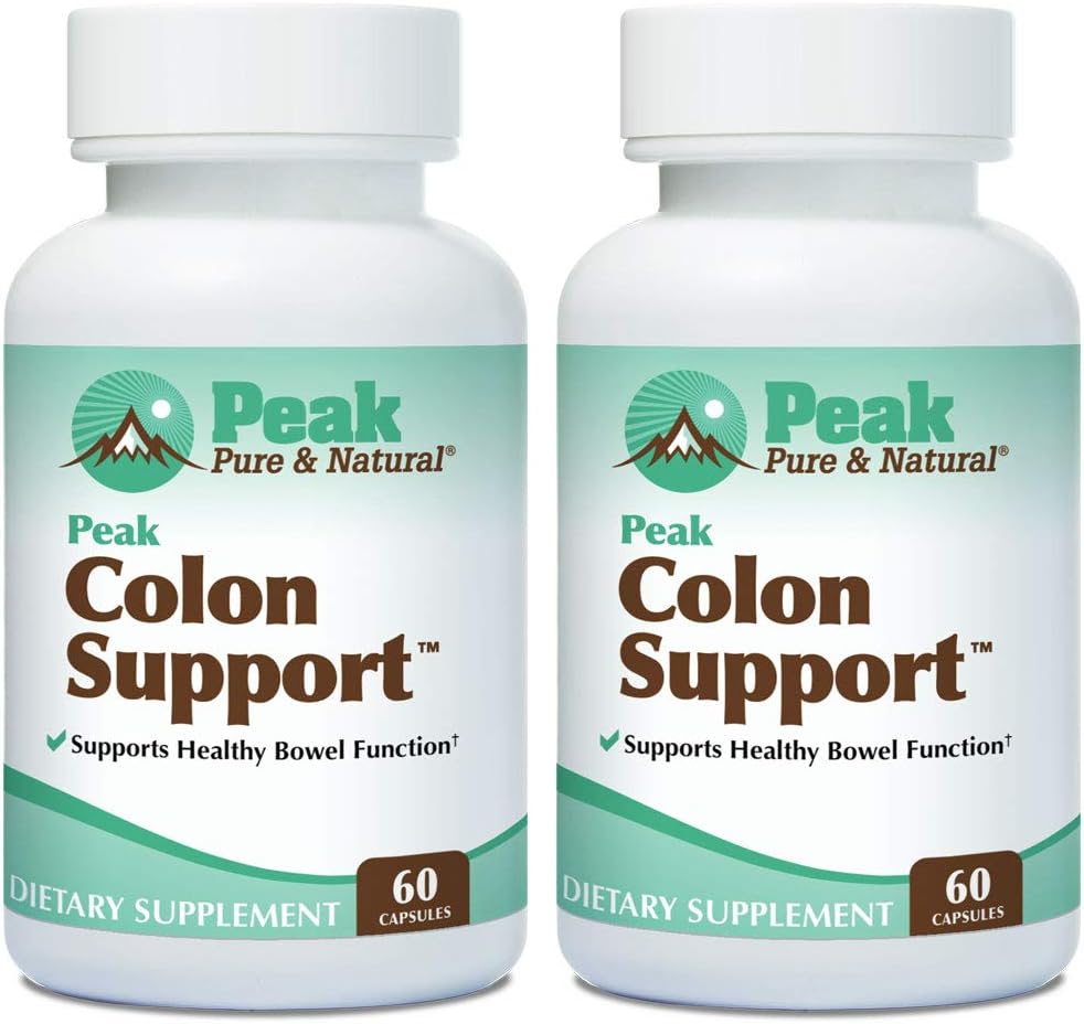 Peak Pure & Natural Colon Support - Kolon Temiz ve Detox Supplement for Digestive Health - Gut Health Support with Inulin and Senna Leaf Extracts - with Fiber, Prebiyotiks, and Probiyotiks - 2 Pack