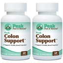 Peak Pure & Natural Colon Support - Kolon Temiz ve Detox Supplement for Digestive Health - Gut Health Support with Inulin and Senna Leaf Extracts - with Fiber, Prebiyotiks, and Probiyotiks - 2 Pack