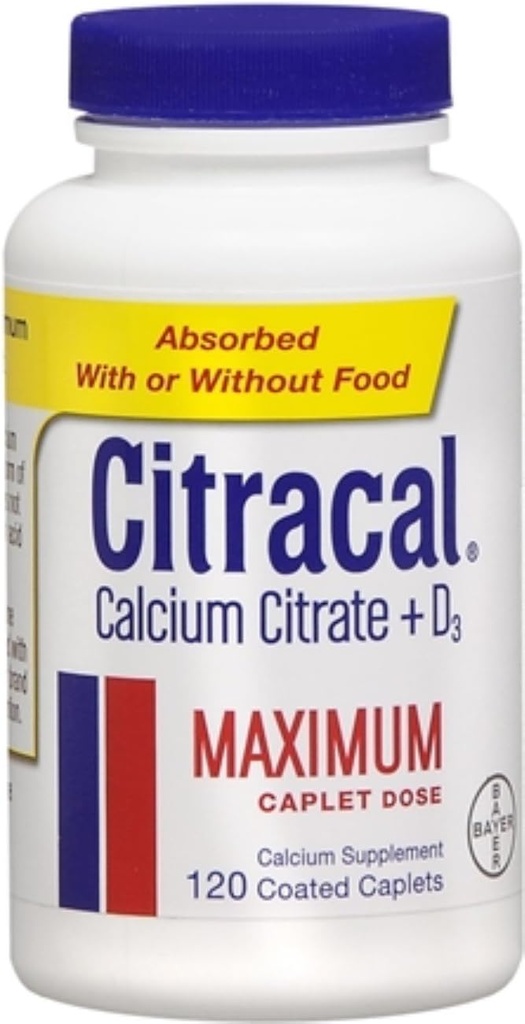 Citracal Maximum Plus D3uba Citrate, 120 Kont (Pack of 2)