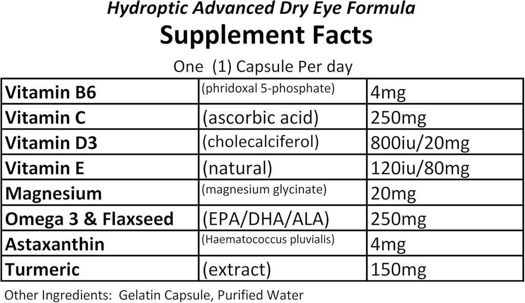 Hidroptic Advanced Kuru Eye Formula (One-Per-Day) 180 Day Supply