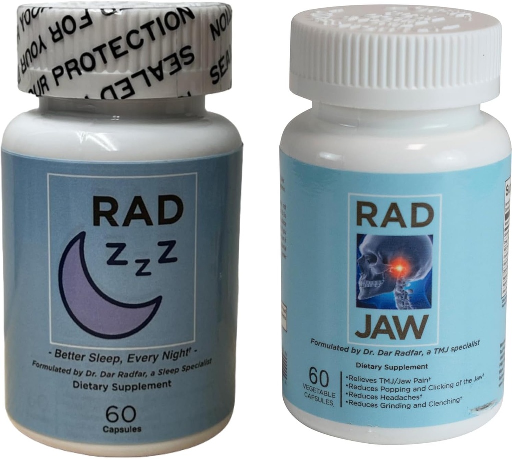 Rad ZZZ Rad Jaw Sche Natural Rest Aid and TMJ Relief Supplement, Alleviate Jaw Pain, Diş Yağı ve Clenching, ABD'de Yapılan Dentist tarafından Geliştirilen, ABD'de Yapılmıştır.