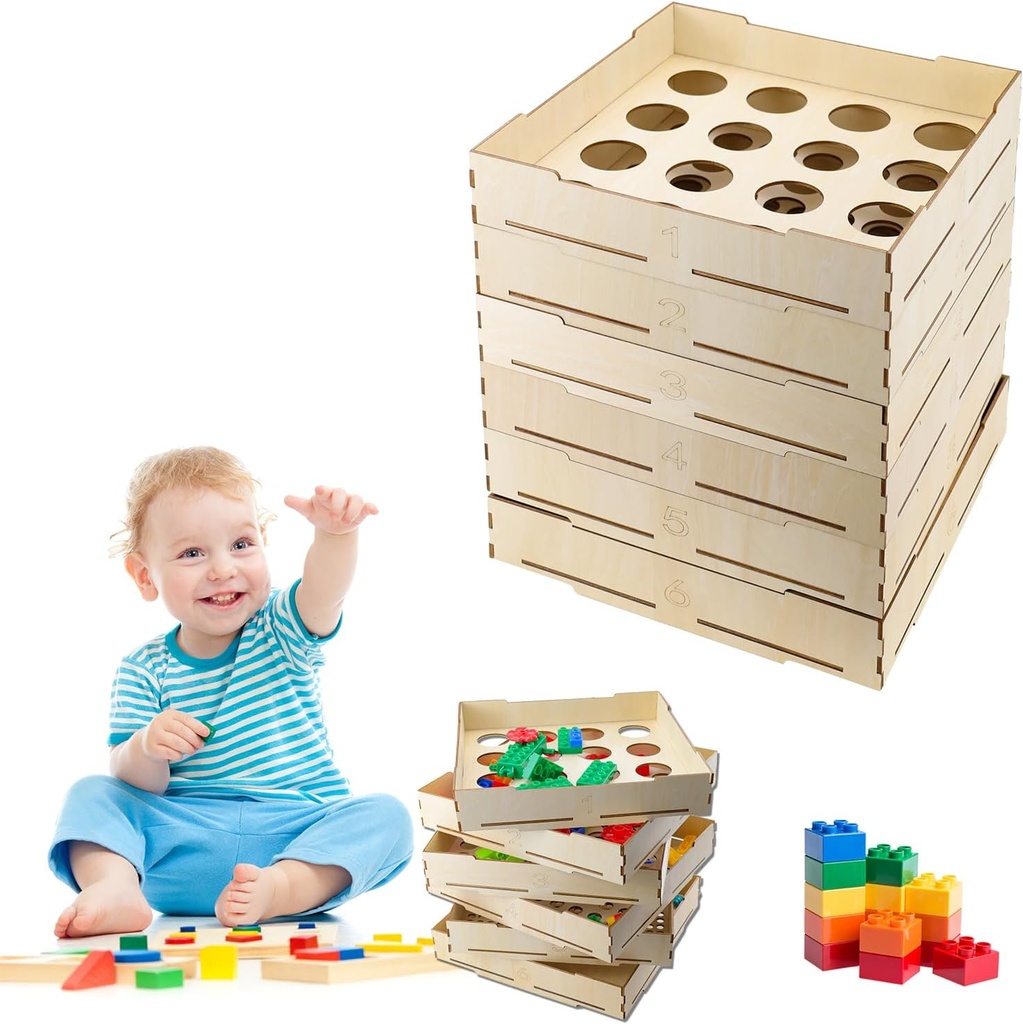 Abnaok 6 Trays Sorter Sifter κουτί που χρησιμοποιείται για Lego, 5 διαφορετικά μεγέθη Lego μπλοκ ταξινόμησης Κουτιά Sorage Sorter Brick για Lego μπλοκ, δώρο για legoLover για εφήβους και ενήλικες