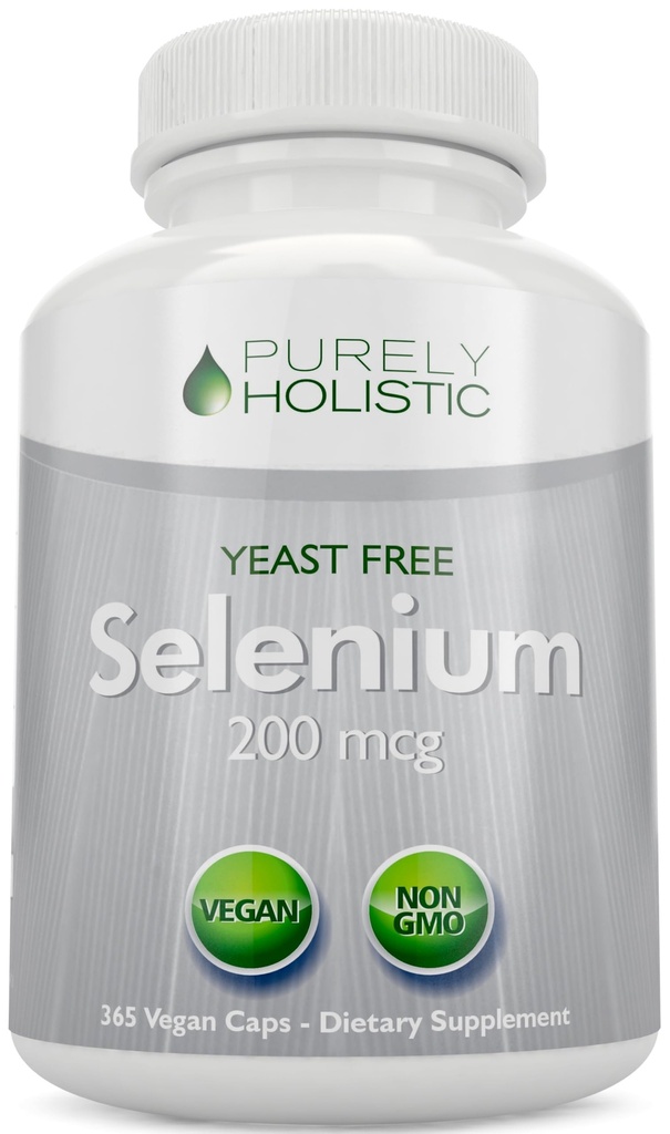 Selenium 200mcg - 365 Vegan Capsules Tablet değil - Pure & Yeast Free L-Selenomethionine for Improv Abors - Senroid, Heart, and Immune System Support - Antioxy Trace Mineral - ABD'de Yap