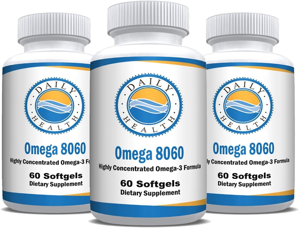 Omega 8060 2400mg Omega 3 Fish Oil Joint Health Supplement 60 softgel - 3 Month Supply - 3pk