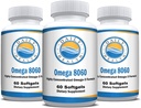 Ωμέγα 8060 2400mg Ωμέγα 3 Κοινό συμπλήρωμα υγείας ιχθυέλαιο 60 softgel - 3 Μήνες προσφοράς - 3pk