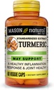 MASON NATURAL Turmeric 500 mg, με 95% κουρκουμινοειδή, συμπλήρωμα για τη συνολική ευεξία & κοινή υποστήριξη, 60 κάψουλες φυτικής προέλευσης Veggie