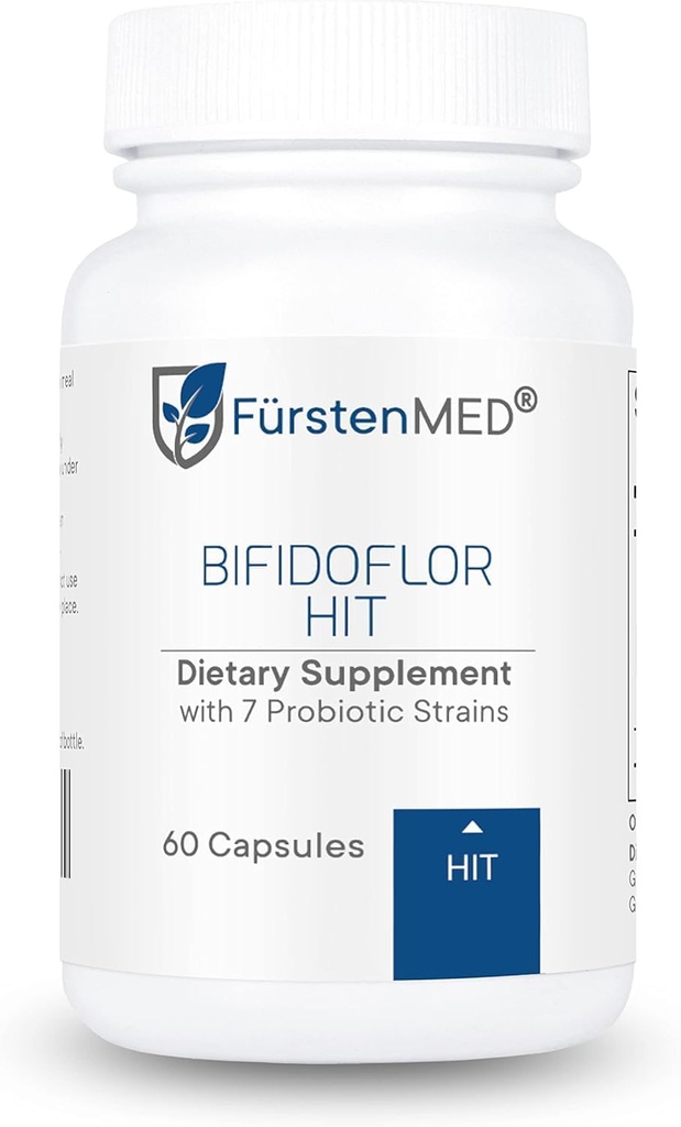 FürstenMED Bifidoflor HIT - Probiyotik Supplement - Lactobacillus Salivarius, Gasseri, Rhamnosus & 4 Bifidobacterium Probiyotik - Normal Gut Digestive Health Support - 60 Vegan Capsules