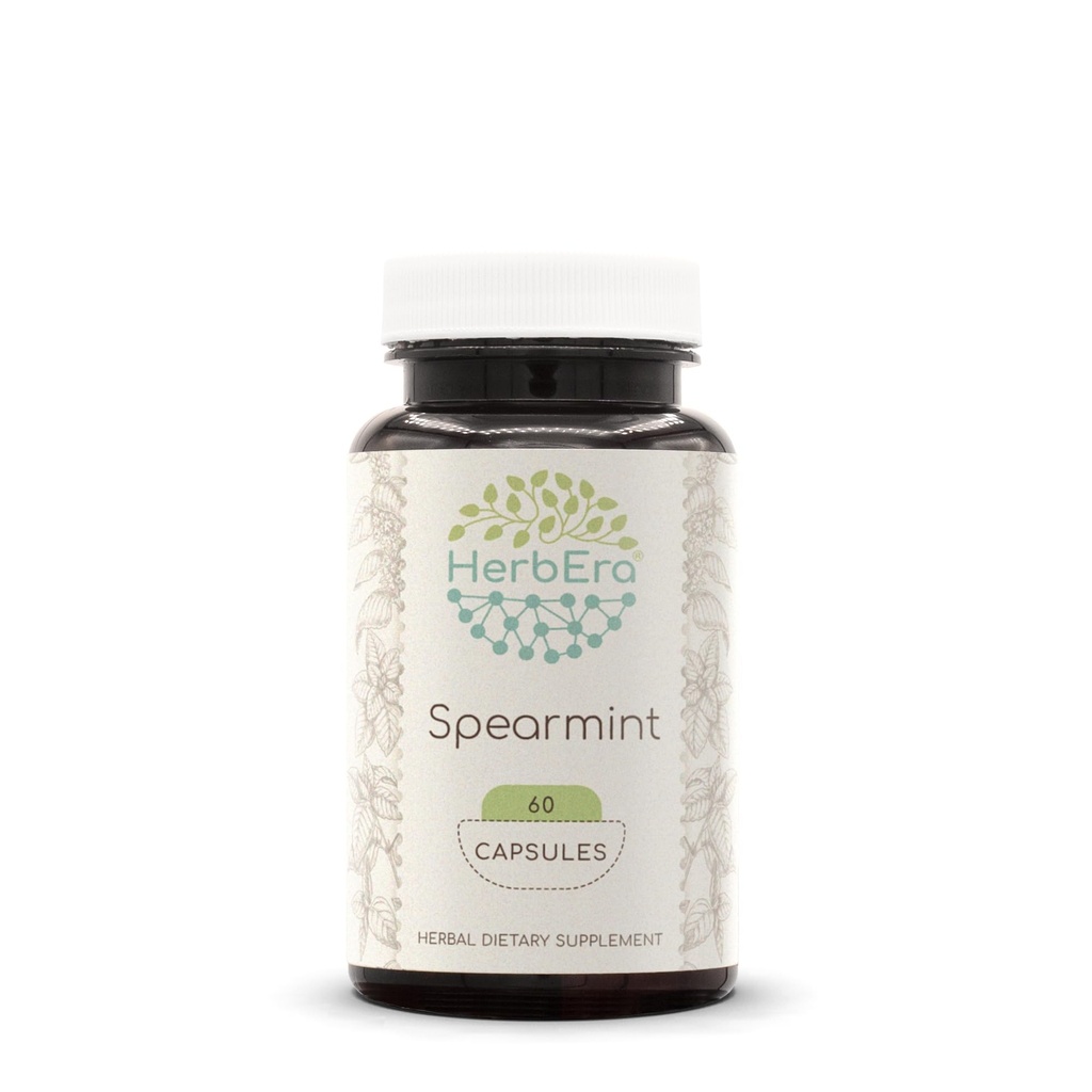 HerbEra Spearmint 60 Capsules, 500 mg, Spearmint (Mentha spicata) Kuru Yaprak (60 Capsules)