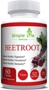 Organik Arıt Köklü Toz Kapsülleri - Erkekler ve Kadınlar için Nitrik Çimento Uyarı - Organik Non-GMO Gluten Ücretsiz Vegan Beets - 60CT