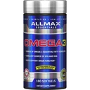 ALLMAX Διατροφή Ωμέγα 3 Ultra-καθαρό συμπυκνωμένο ιχθυέλαιο κρύου νερού, 180 μέτρα