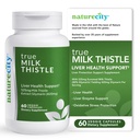 NatureCity TrueMilkButle | Süt Butle Supplement 525mg | Süt Butle (8% silymarin) 420 mg Silymarin | Antioksi Destek | Liver Support Supplement | 60 Veggie Capsules