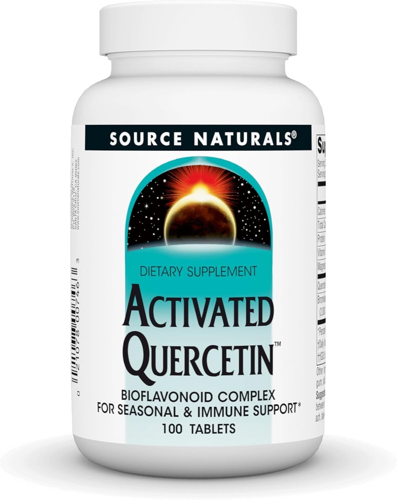 Source Naturals Aktif Quercetin - Plant-Derived Bioflavono Kompleksi - Mevsim ve Immune Savunma - 100 Tablet