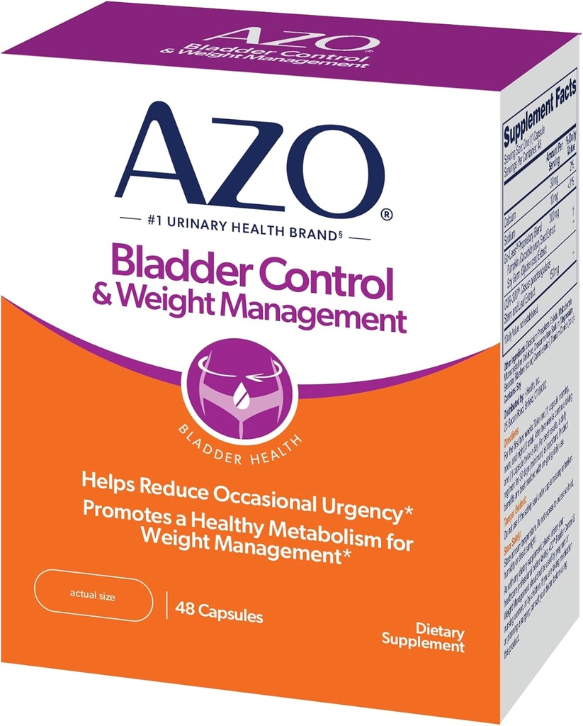 AZO Έλεγχος της ουροδόχου κύστης με Go-Less® & Διαχείριση βάρους Συμπλήρωμα διατροφής 