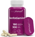 LongLifeNutri Benfotimin 300 mg – 180 Vejetaryen Capsules, 6Month Supply, Fat- Explain B1 Thiamin Supplement for Energy and Wellness, Lab Tested, Made in USA