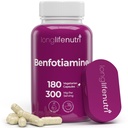 LongLifeNutri Benfotimin 300 mg – 180 Vejetaryen Capsules, 6Month Supply, Fat- Explain B1 Thiamin Supplement for Energy and Wellness, Lab Tested, Made in USA