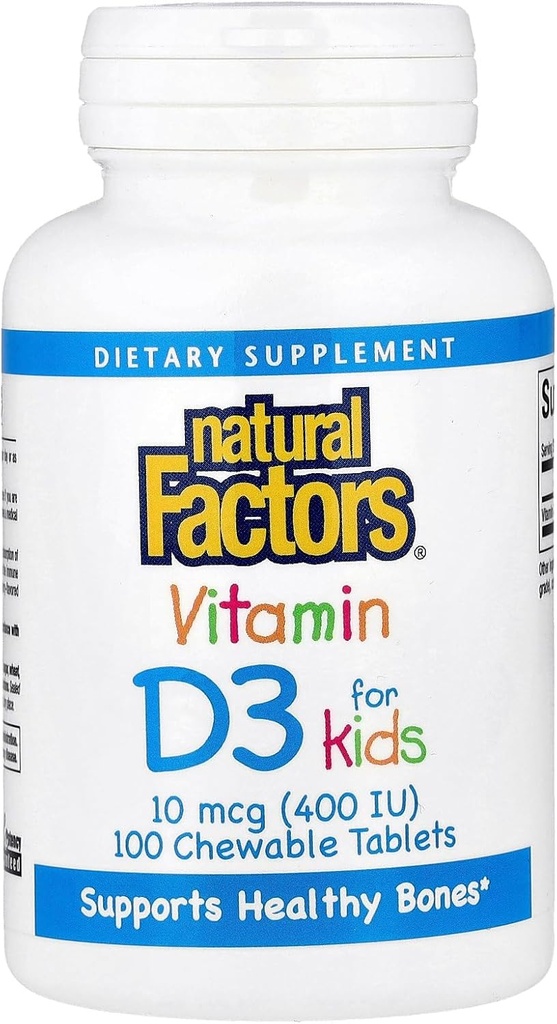 Doğal Faktörler, D3 400 IU, Güçlü Bones, Dişler ve Immune Function, 100 tablet (100 hizmet)