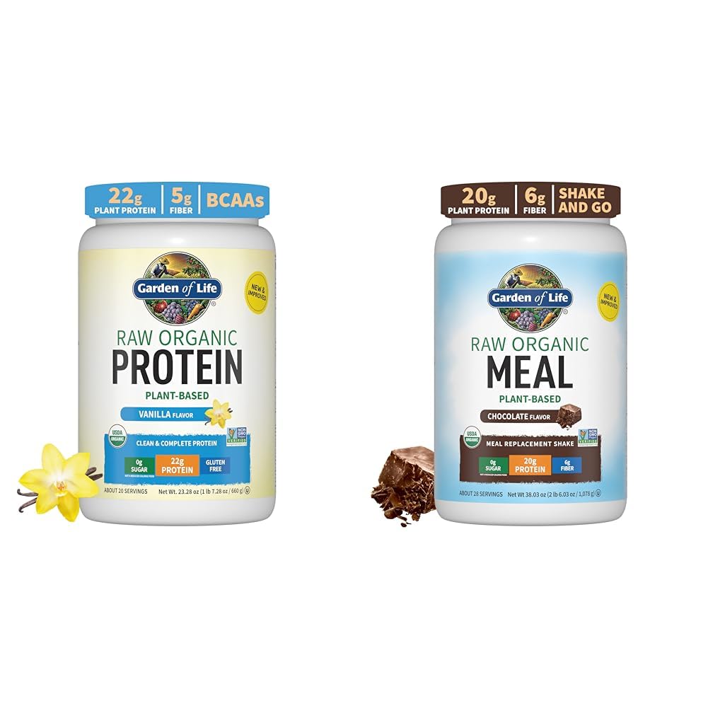 Life Organic Vegan Vanilla proteini Toz 22g & Digestive Enzymes for Easy Digestion – Non-GMO & Raw Organic Meal Change Shakes - Chocolate Plant Based Vegan Toz