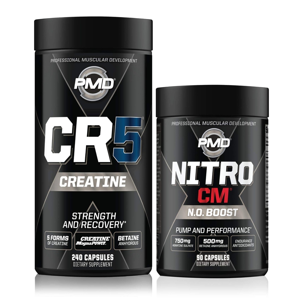 PMD Sports CR5 Profesyonel Kretine Kompleksi (240 Capsules) Spor Nitro Nitrik Oksit (90 Capsules)