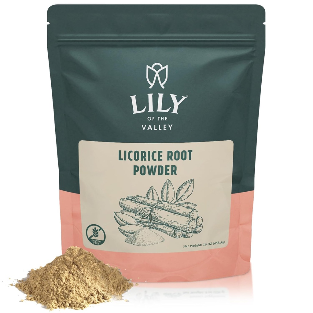 Vadi Licorice/Liquorice Root Toz - Ground Mulethi Hindistan'dan Kaynaklandı - Natural Sweetener - Vegan & Gluten-Free - Resealable Pouch (16oz, 453g)