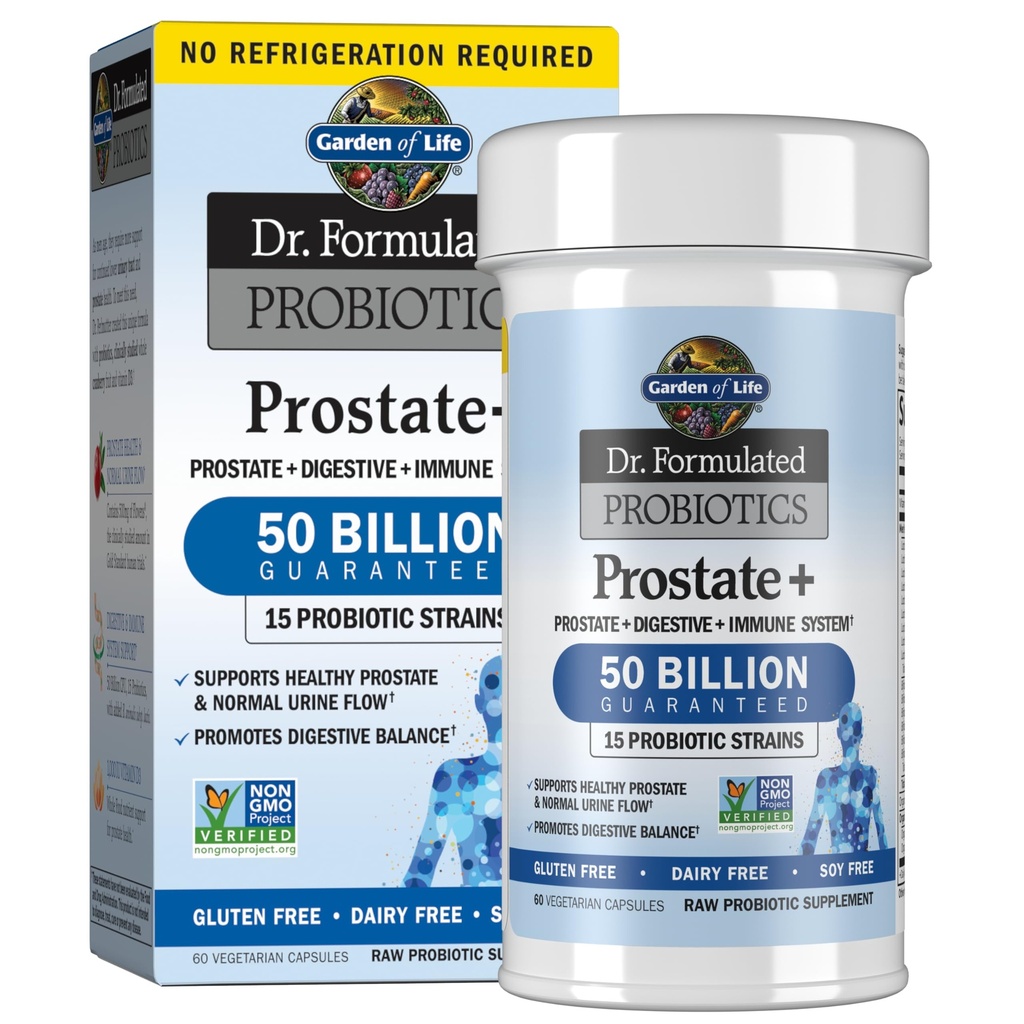Life Dr. Formulated Probiyotiks Prostate+ - Asitofili ve Probiyotik Destekler Sağlıklı Prostate ve Digestive Balance - Raf Stable - Gluten, Süt ve Soy-Free - 60 Vegetarian Capsules