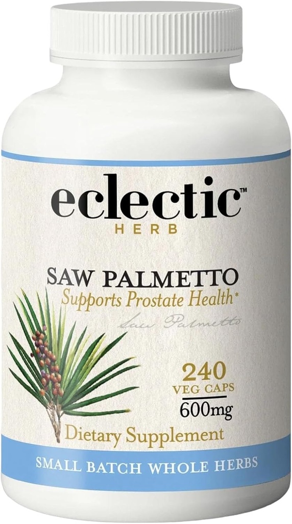 ECLECTIC INSTITUTE Φρέσκο πριονισμένο με κατάψυξη Παλμέτο - 600 mg - 240 κάψουλες χορτοφάγων
