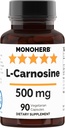 L- Καρνοσίνη 500 mg - 90 Κάψουλες Veg - 90 Σερβιέτες