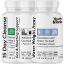 Gençlik ve Tonic 3X Belly Bloating Pills for Puffiness, Water Debloat, Stomach, Gut & Colon Cleanse Detox | Sıvı Charcoal, Coconut & Peppermint Oil, Senna Leaf & More | 150 Capsules