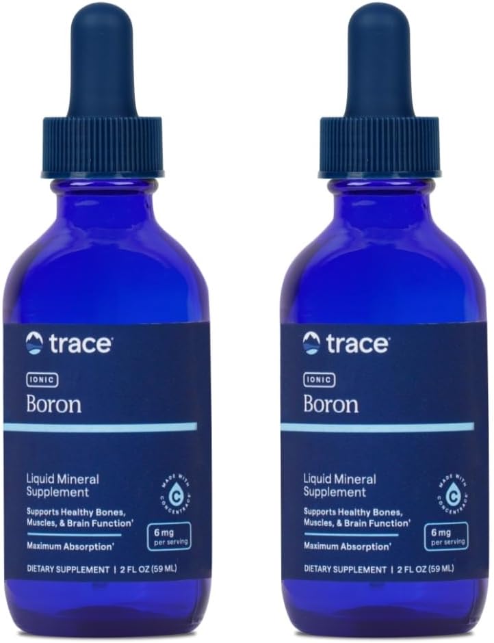 Trace Minerals Ionic Boron - Sıvı Ionic Boron Supplement for Daily Health Support - Bone, Muscle & Connective Tound Support - Sağlıklı Zihinset - Vegan & Gluten-Free - 2 fl oz (96 hizmet, 2 Pack)
