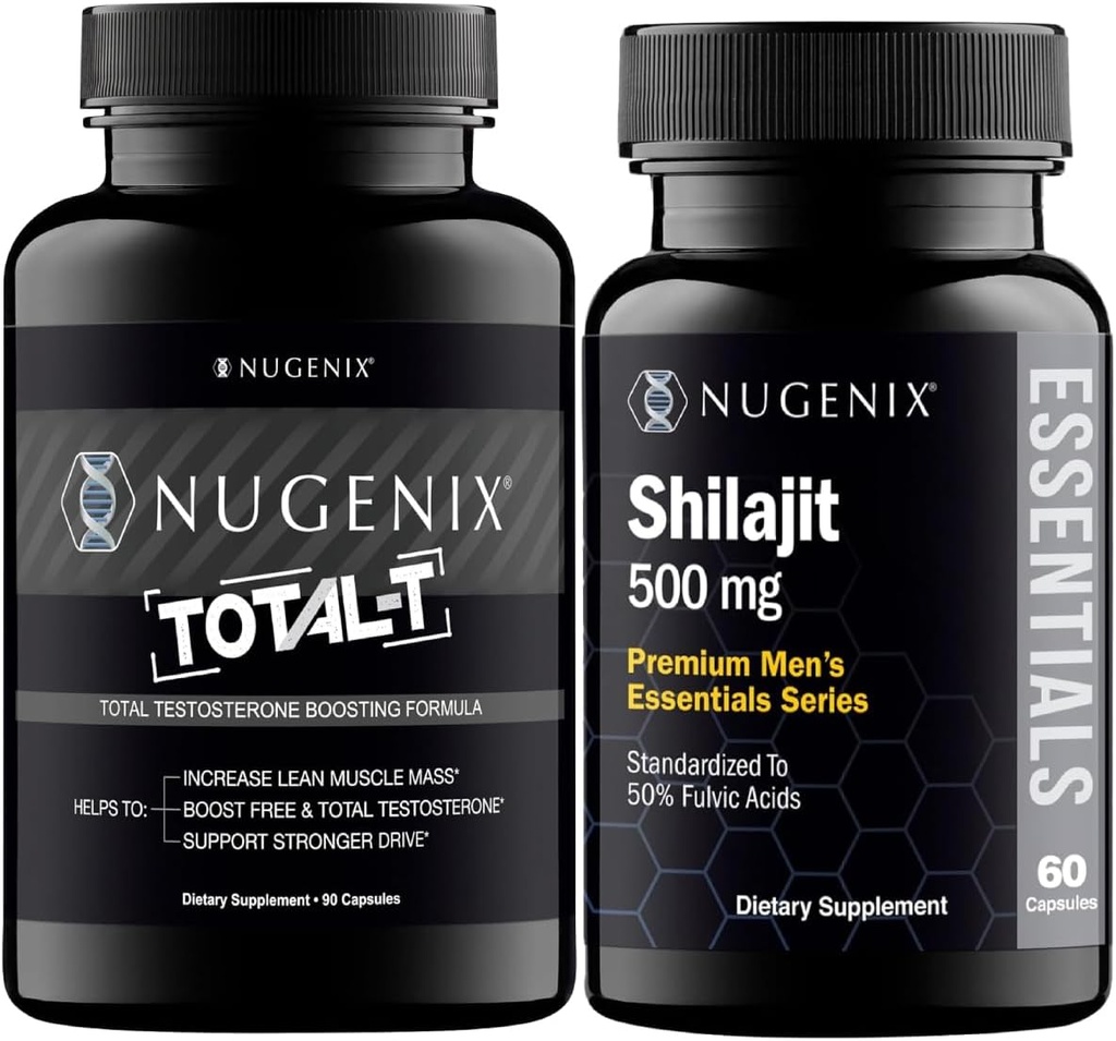 Nugenix Essentials Shilajit και Total-T τεστοστερόνη Booster για τους άνδρες