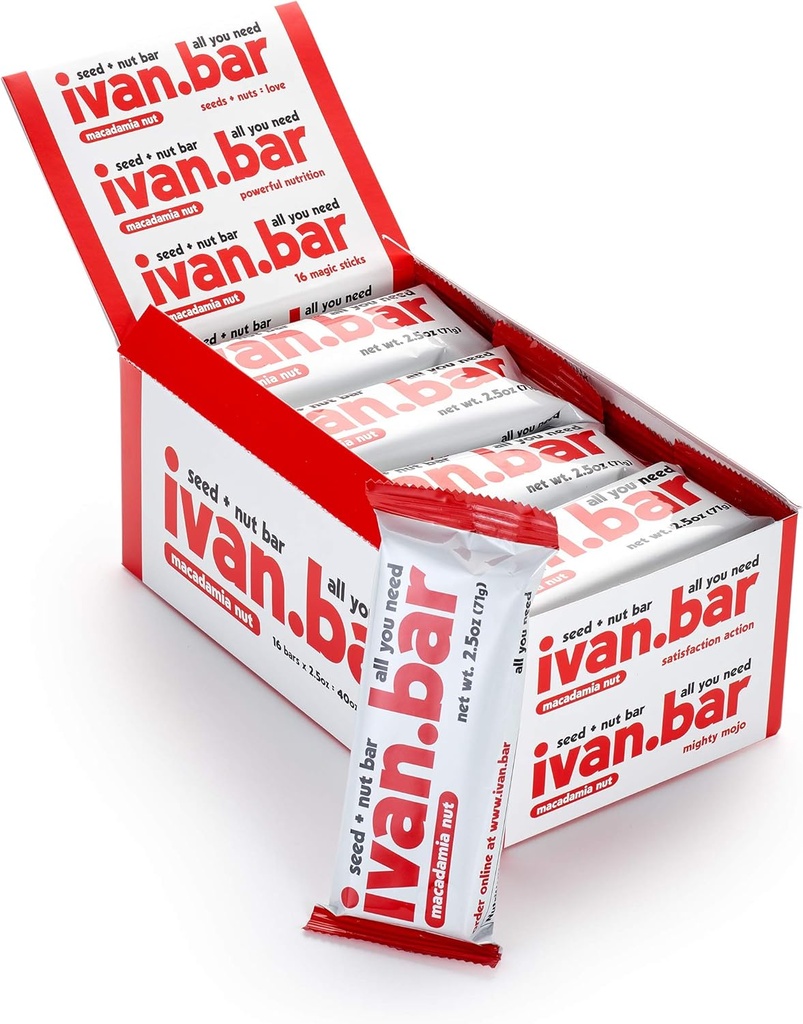 Protein Packed Energy Snack Bar | Sağlıklı Enerji | Vegan, Tüm Doğal Malzemeler | Soy, Süt & Gluten Free (Almond Macadamia, 2.5 Ounce (Pazar 16 Bars)
