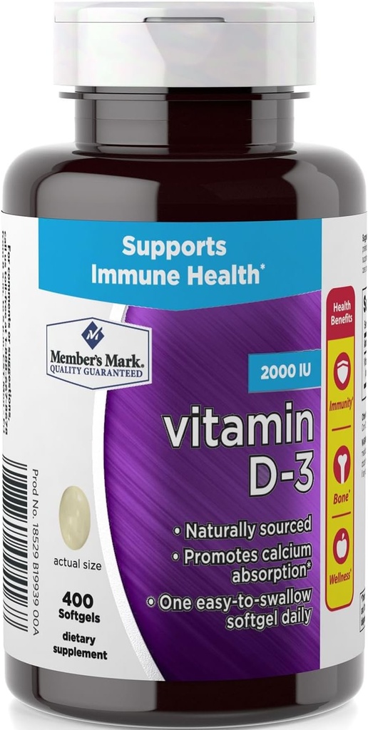 Mark Vitamin D-3 2000 IU Συμπλήρωμα διατροφής (400 Count)