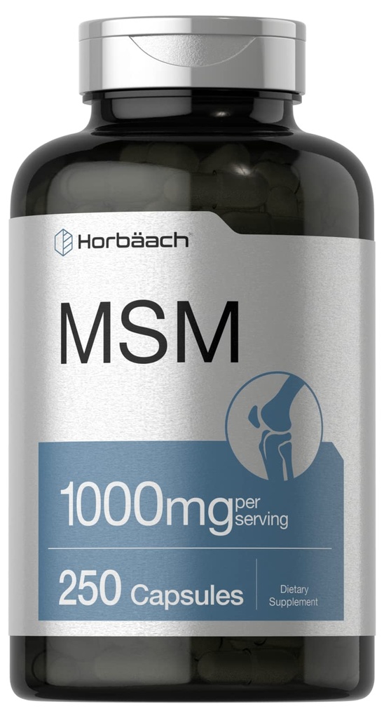 Horbäach MSM Supplement Capsules | 1000 mg | 250 Count | Non-GMO ve Gluten Free Formula | Metrikfonylmethane