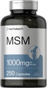 Horbäach MSM Supplement Capsules | 1000 mg | 250 Count | Non-GMO ve Gluten Free Formula | Metrikfonylmethane