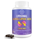 Liposomal Alpha Lipoic Acid 1500 mg-With Acetyl-L-Carnitine 900 mg& Ubiquinol 100 mg& Vitamin E 15mg,ALA Antioksis Glucose Metabolism Nerve Energy Cardiovascular için Tamam,60 Softgels