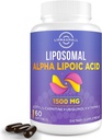 Liposomal Alpha Lipoic Acid 1500 mg-With Acetyl-L-Carnitine 900 mg& Ubiquinol 100 mg& Vitamin E 15mg,ALA Antioksis Glucose Metabolism Nerve Energy Cardiovascular için Tamam,60 Softgels