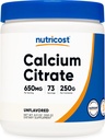 Nutricostdis Citrate Toz (250 Grams) Unflavored