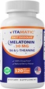 Vitamatic Melatonin 30 mg - B6 & L-Theanine ile - 120 Hızlı Dissolve Tabletleri Doğal Berry Flavor (2 Tabletler Dose = Melatonin 60 mg) (120 Count (Pack of 1))