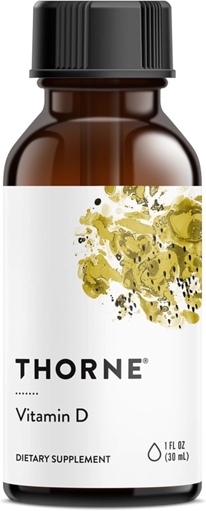THORNE - Vitamin D Sıvı - D Supplement - Sağlıklı Kemikler ve Kaslar, Cardiovascular Sağlık & Immune Function* - 1 Fl Oz (30 ml) - 600 Hizmet
