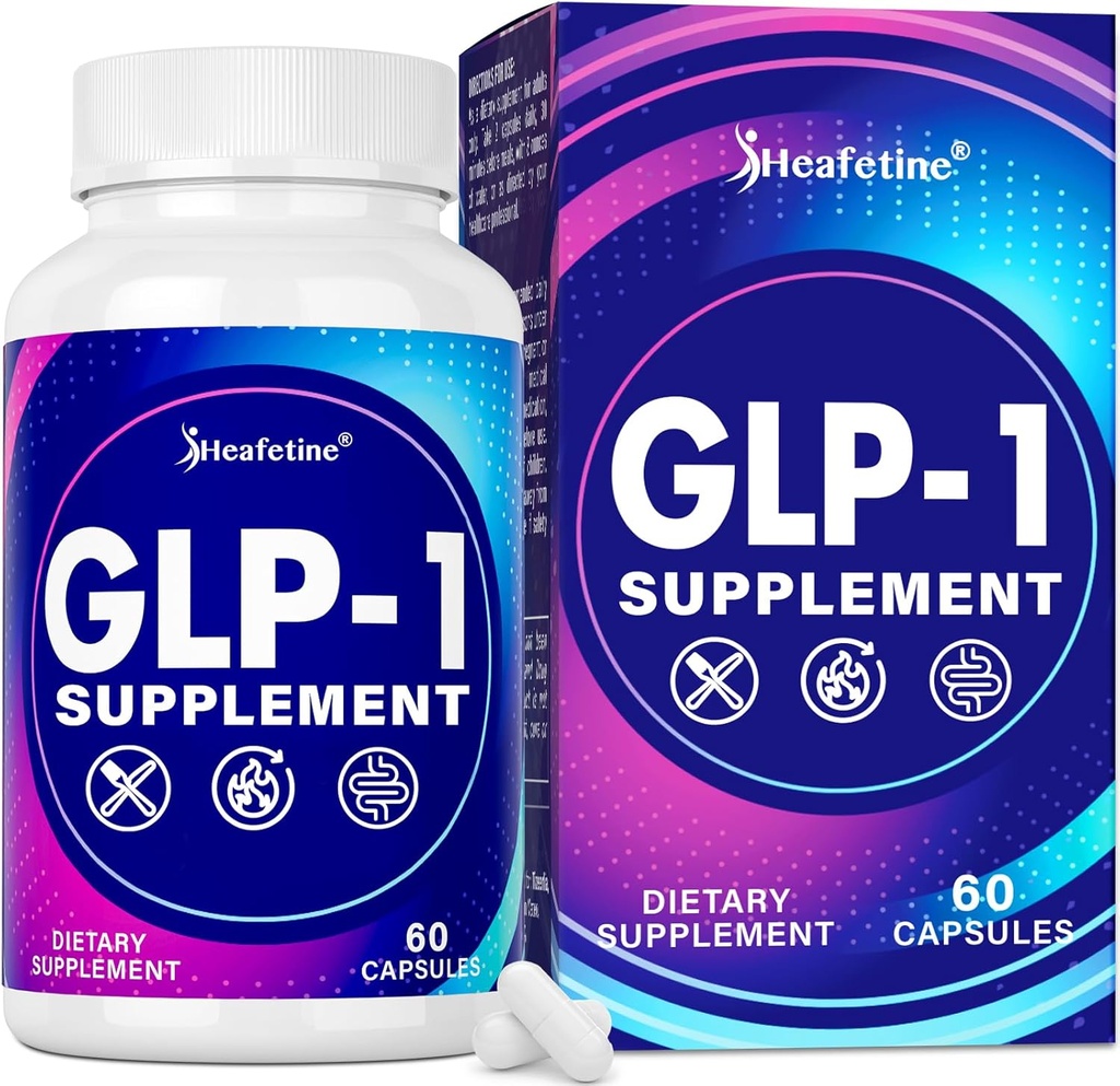 Συμπλήρωμα GLP-1, με φυσικά GLP1 συμπλήρωμα Probiotic για γυναίκες & άνδρες, λυκίσκος & εκχύλισμα πράσινου τσαγιού, GLP 1 συμπληρώματα για τσίχλα, ενέργεια, GLP-1 & συνολική υγεία - 60 κάψουλες