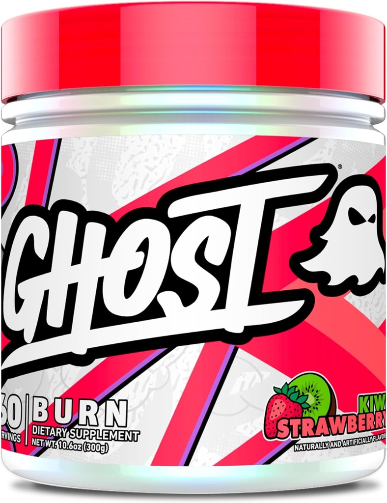 GHOST Burn Weight Management Powder, Kiwi Strawberry (60 Servings) - Metabolism & Energy Support Supplement for Men & Women - Natural Caffeine, L-Carnitine & L-Tyrosine - Soy & Sugar-Free, Vegan