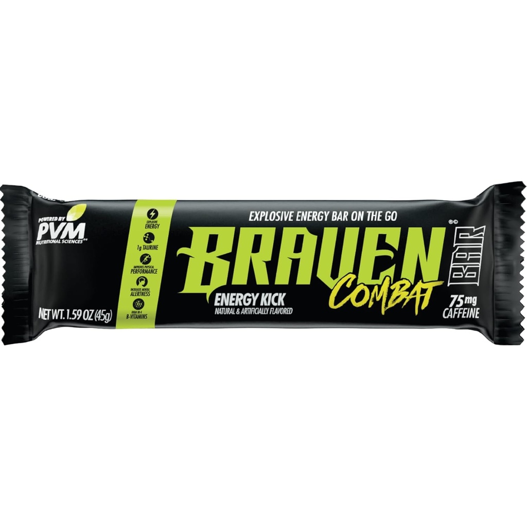 Braven Combat Energy Kick Energy Bars with Caffeine (1.59 oz, 20 Paket) – 75 mg Caffeine – Gluten Free Energy Snacks – Enerji Chews with Caffeine – Alternatif Enerji Chews with Caffeine