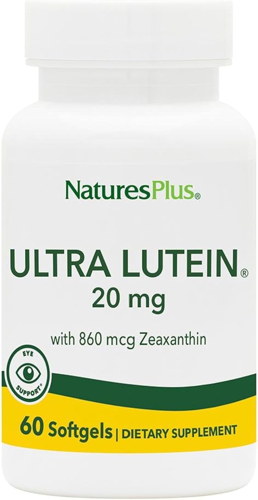 NaturesPlus Ultra Lutein 20 mg - 60 Softgels - Sağlıklı Göz Fonksiyonu için Beslenme Desteği - 60 Hizmetler