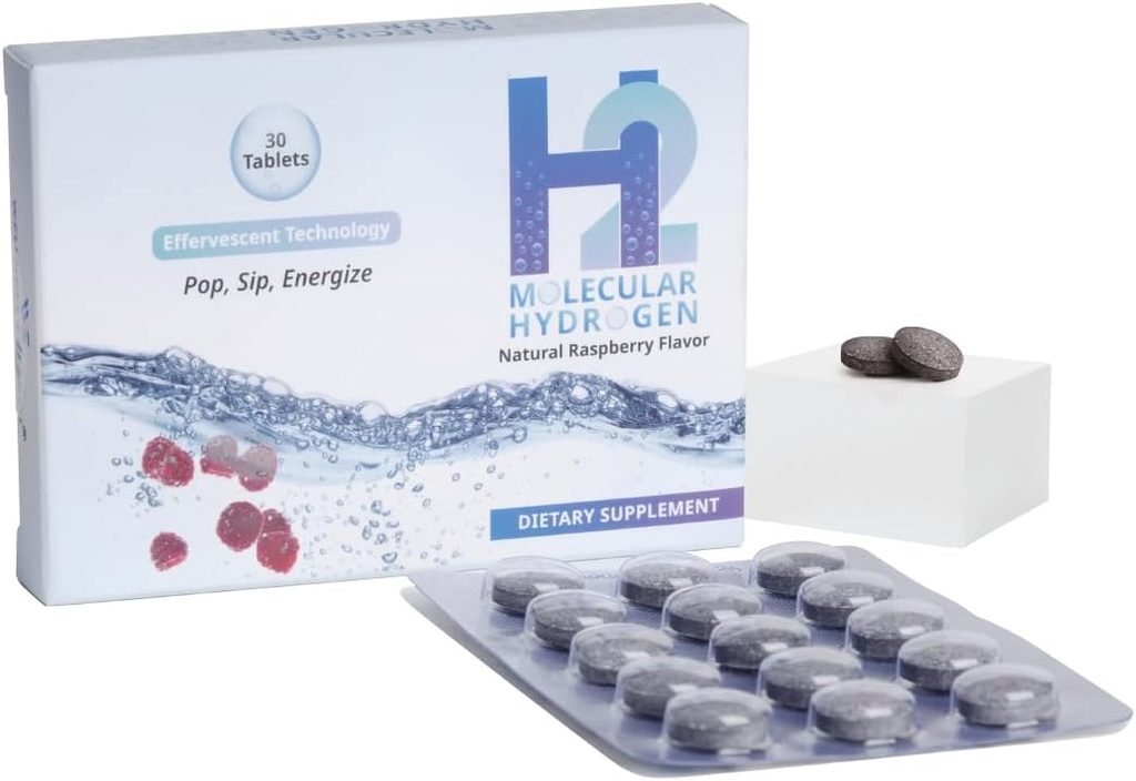 Wellness Extract H2 Moleküler Hidrojen Su Tabletleri Sağlıklı Hydration, Optimal Enerji ve Metabolism Desteği; 8 PPM. (30, Raspberry)