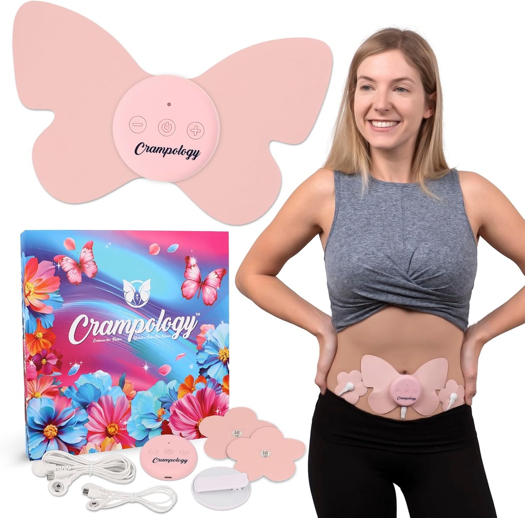 Pink-Period Cramps Pain Relieving Device, Manstrual ve Lower Back Ache için Cramp Masaj cihazı, Endologyosis Discomfort, PMS TENS Unit, Wireless or Wired, Natural Cycle Support